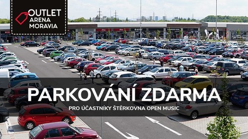 Parkování zdarma v Outletu pro účastníky ŠTĚRKOVNA OPEN MUSIC