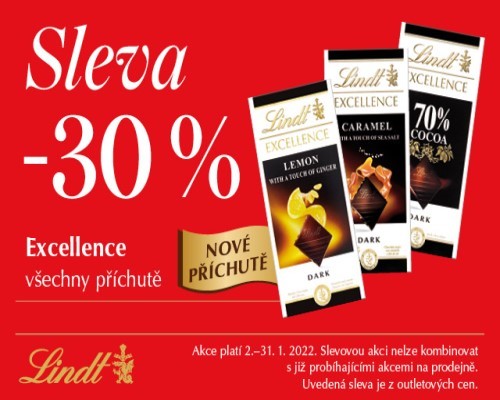 Sleva 30 % na čokolády Excellence