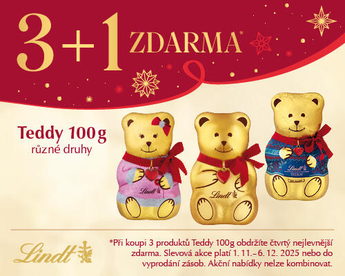 EXTRA akce 3+1 zdarma na Teddy 100g