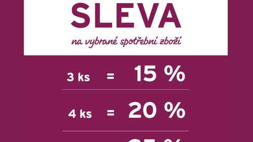 MNOŽSTEVNÍ sleva až 25 % na vybrané spotřební zboží
