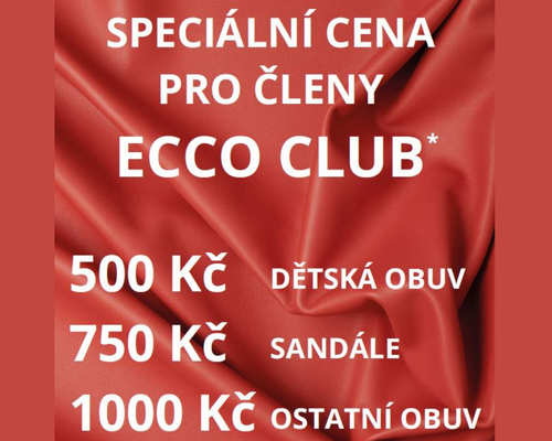 SPECIÁLNÍ ceny na obuv pro členy Ecco club