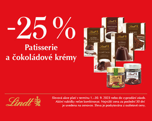 EXTRA sleva 25 % na Patisserie a čokoládové krémy
