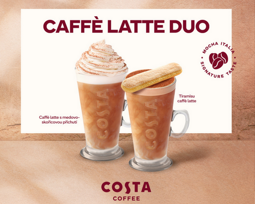 Caffé latte s medovo-skořicovou příchutí